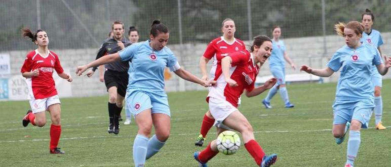 La UD Ourense logró una holgada victoria sobre el Pontearnelas. // I.O: