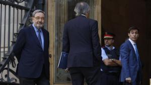 Narcis Serra entrando en la Audiencia de Barcelona, la semana pasada.