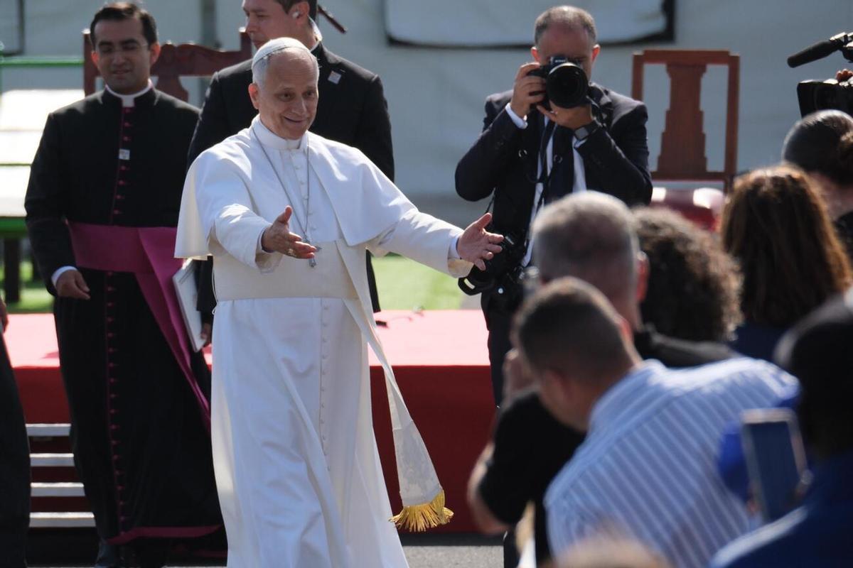 Acto del papa León XIV en el Centro de Acogida de Migrantes en Las Raíces, en La Laguna (Tenerife)