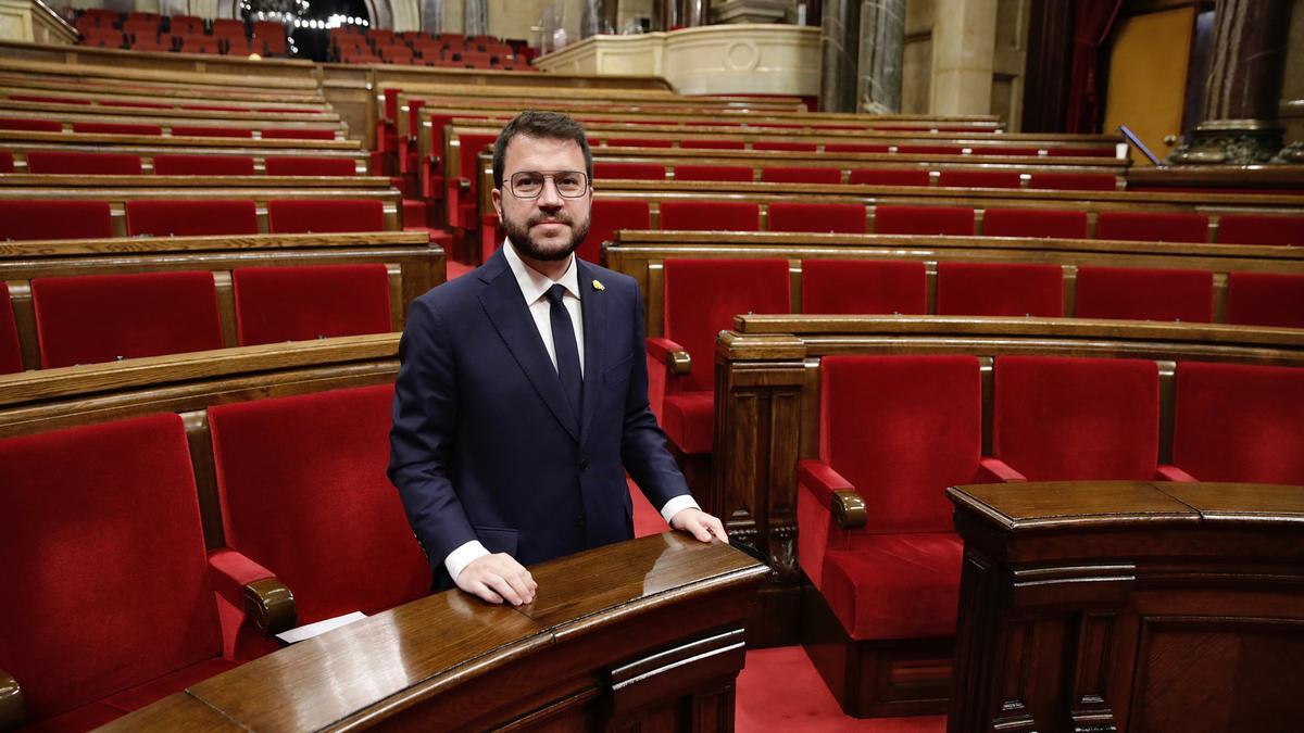 Pla general de Pere Aragonès, investit com a 132è president de la Generalitat. Imatge del 21 de maig del 2021 (Horitzonal)