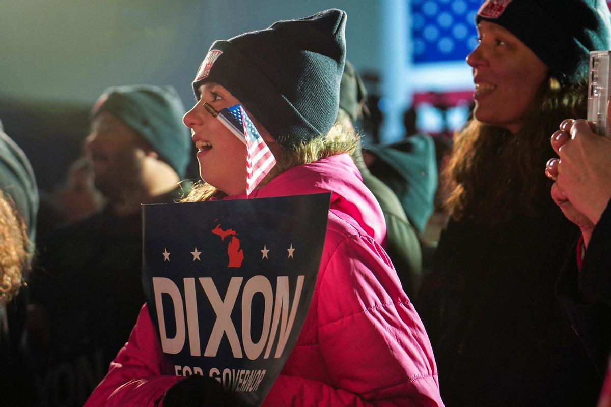 Tudor Dixon attends a campaign rally ahead of the midterms in Michigan