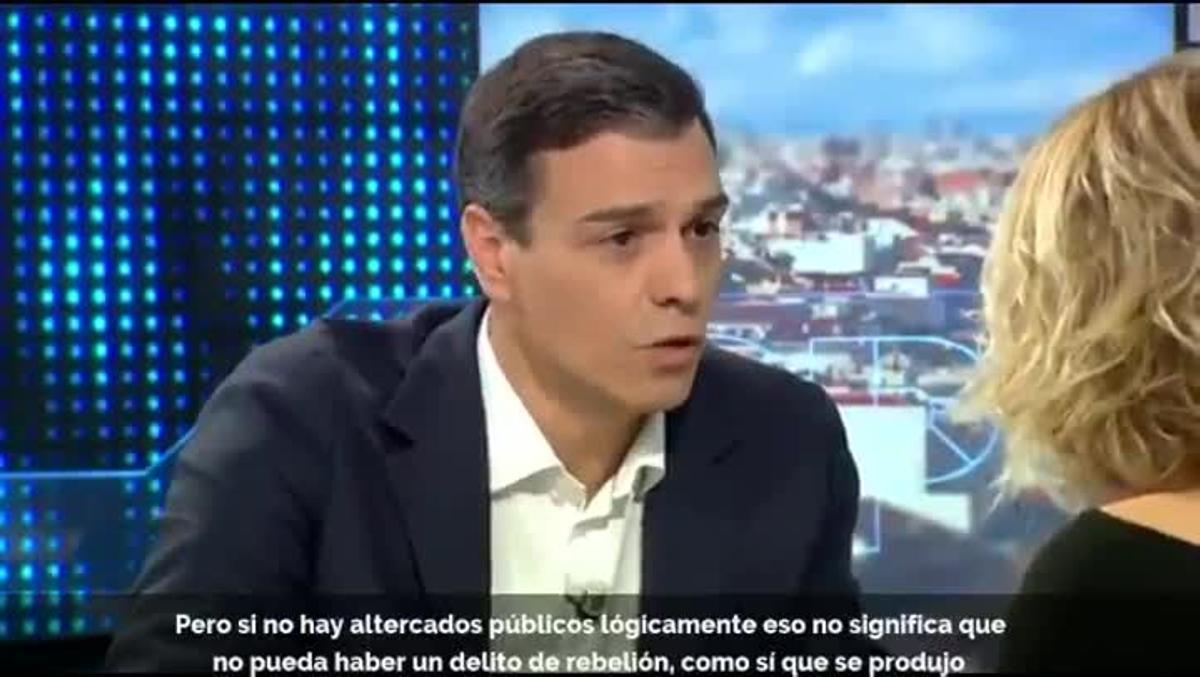 Entrevista de Pedro Sánchez en ’Espejo Público’ en que sí consideraba que en Catalunya se había incurrido en el delito de rebelión.