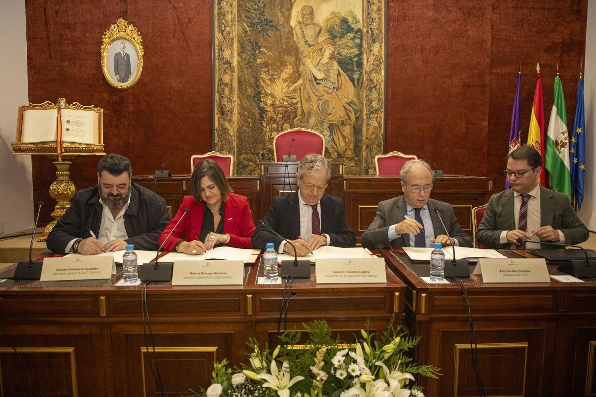 Agentes sociales y Diputación firman el octavo acuerdo de concertación.
