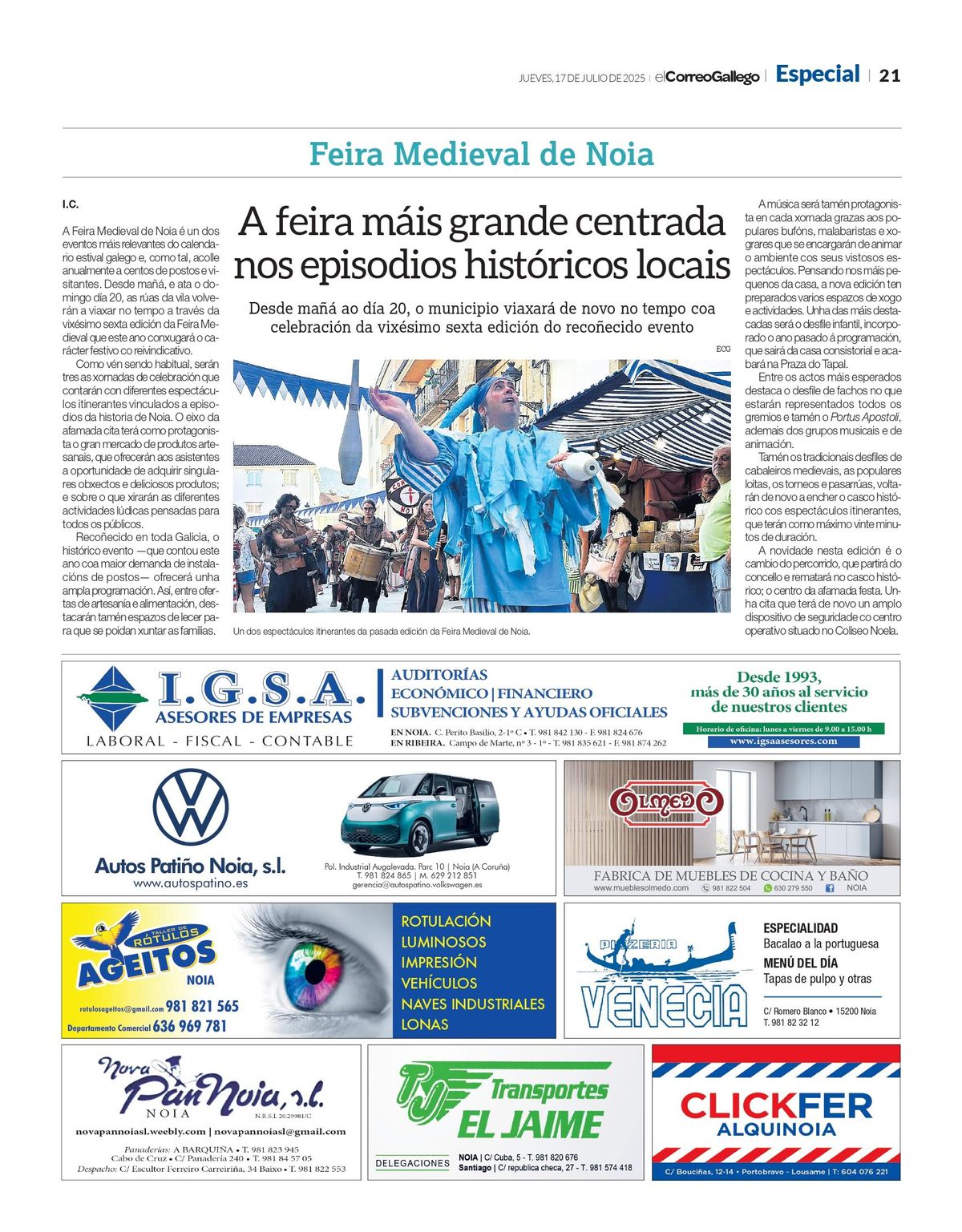 Especial da Feira Medieval de Noia 2025