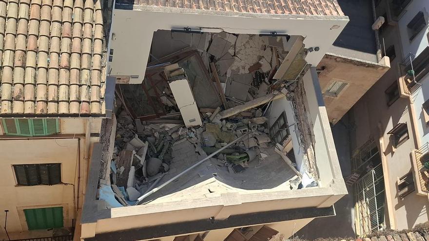 Derrumbe de un edificio en la calle Can Campaner de Palma