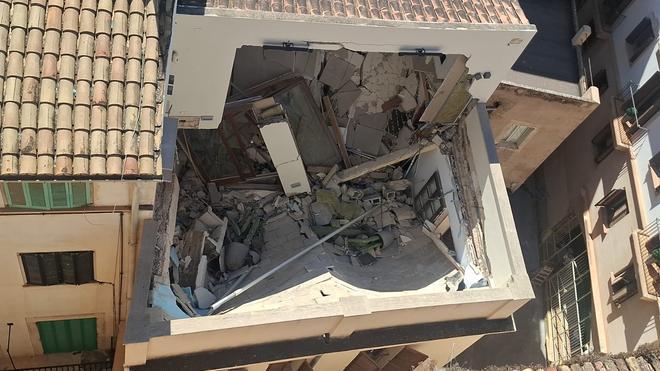 Derrumbe de un edificio en la calle Can Campaner de Palma