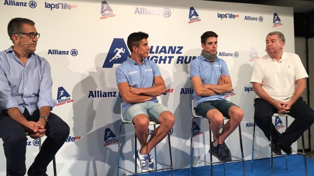 Los hermanos Márquez, durante la rueda de prensa en el Circuit