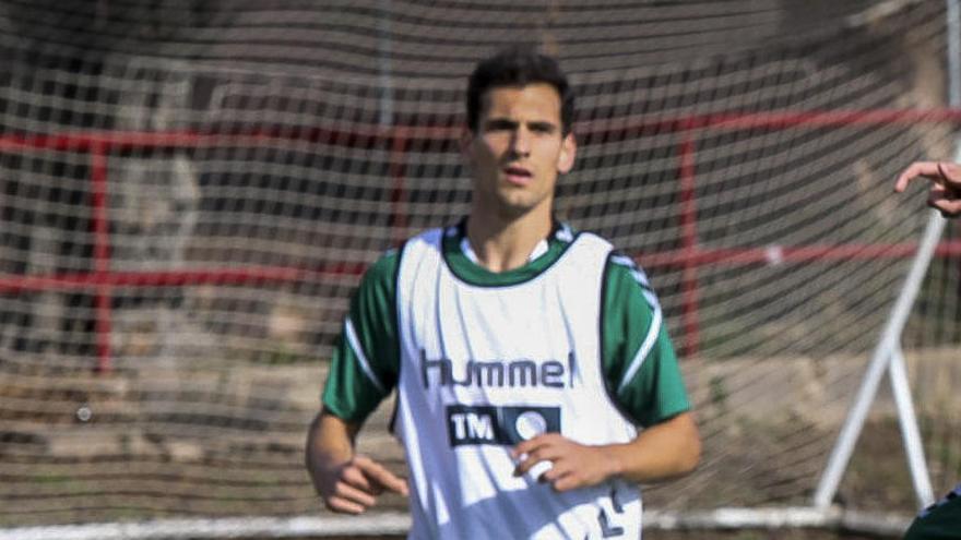 Dani Calvo, durante un entrenamiento