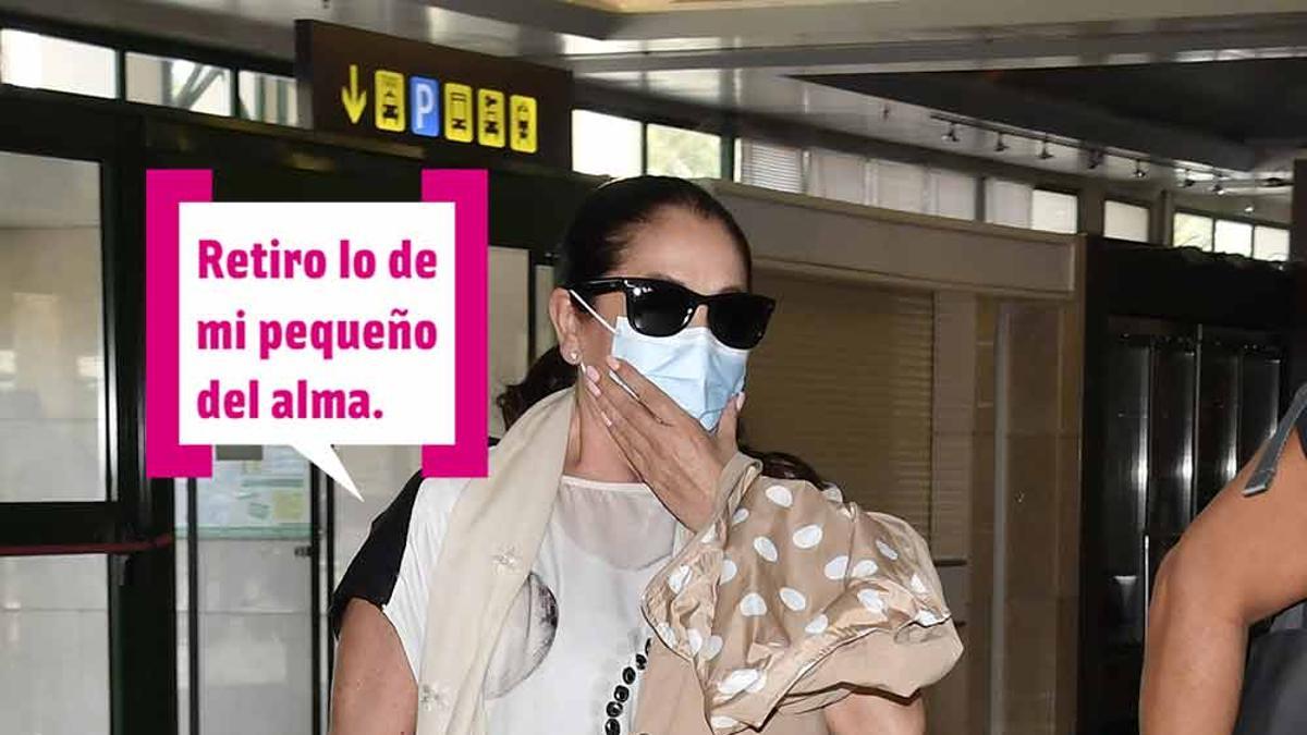 Isabel Pantoja en el aeropuerto
