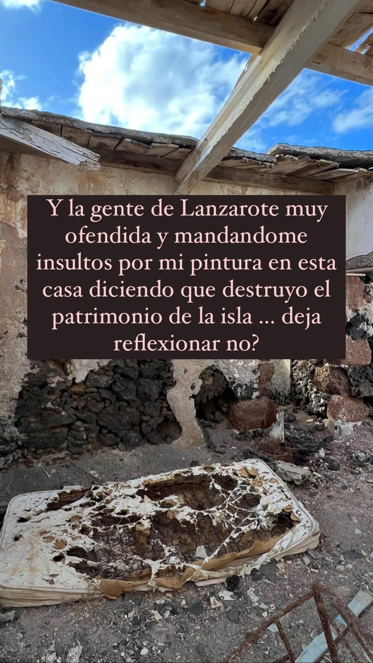 Reflexión de la artista Vanessa Alice sobre la polémica por pintar en una casa en ruinas del siglo XVIII en Lanzarote.