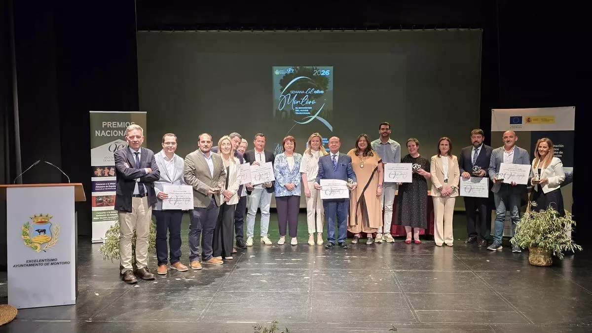 La almazara Cuadrat Valley y un ejemplar turolense de 800 años, grandes triunfadores en los Premios AEMO 2026, entregados en la Semana del Olivo de Montoro