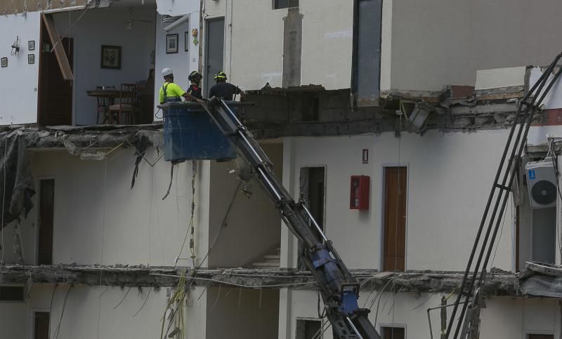 Segundo día de trabajos en el derrumbe