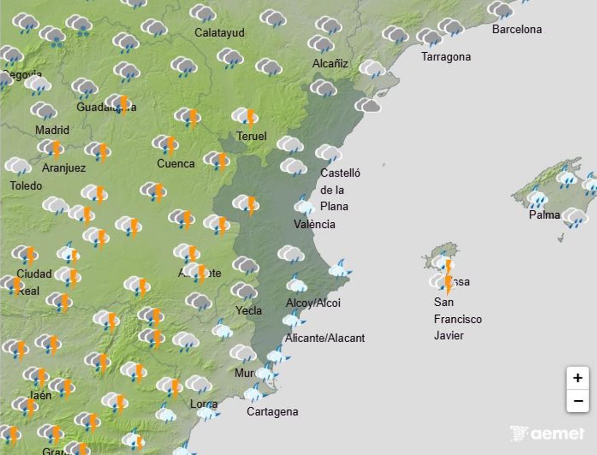 Pronóstico meteorológico para el domingo 8 de febrero en la Comunitat Valenciana.