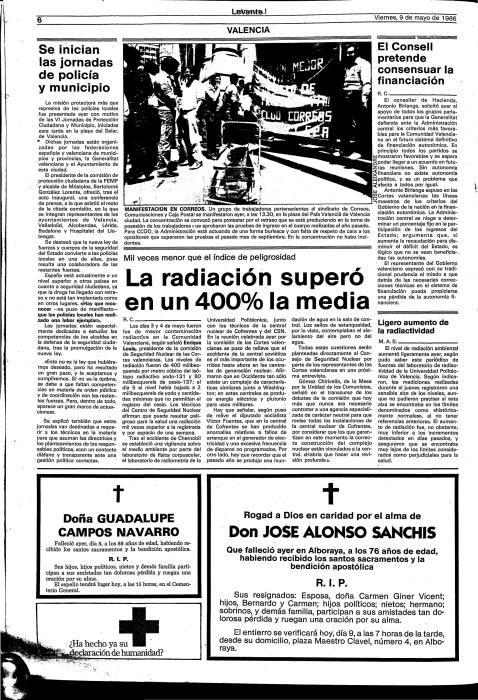 Portadas e informaciones sobre el accidente nuclear.