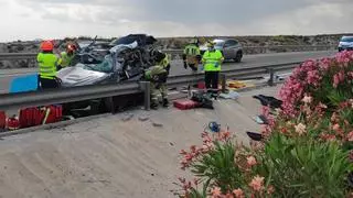 Dos heridos en un accidente entre un coche y un camión en la A-30 a la altura de Cieza