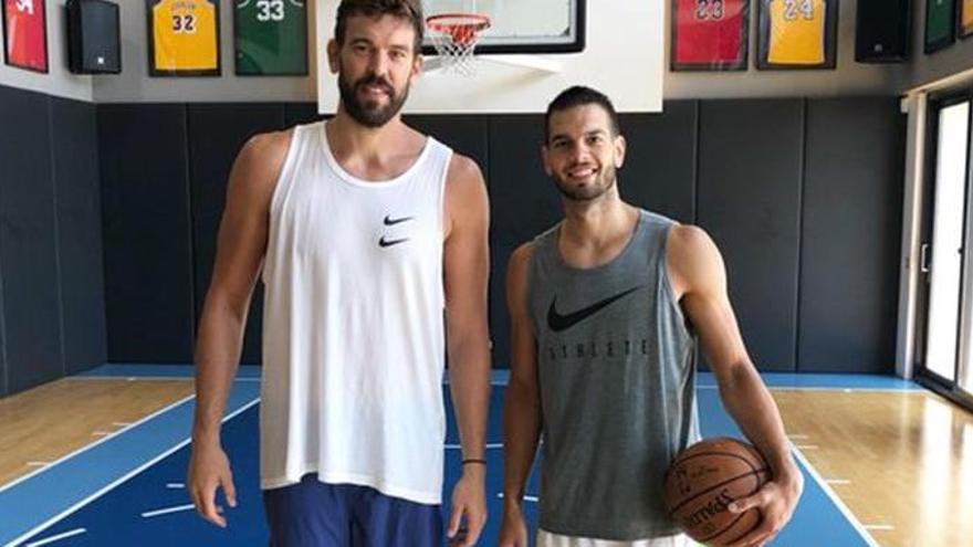 Marc Gasol i Àlex Llorca, en un entrenament privat fa unes setmanes