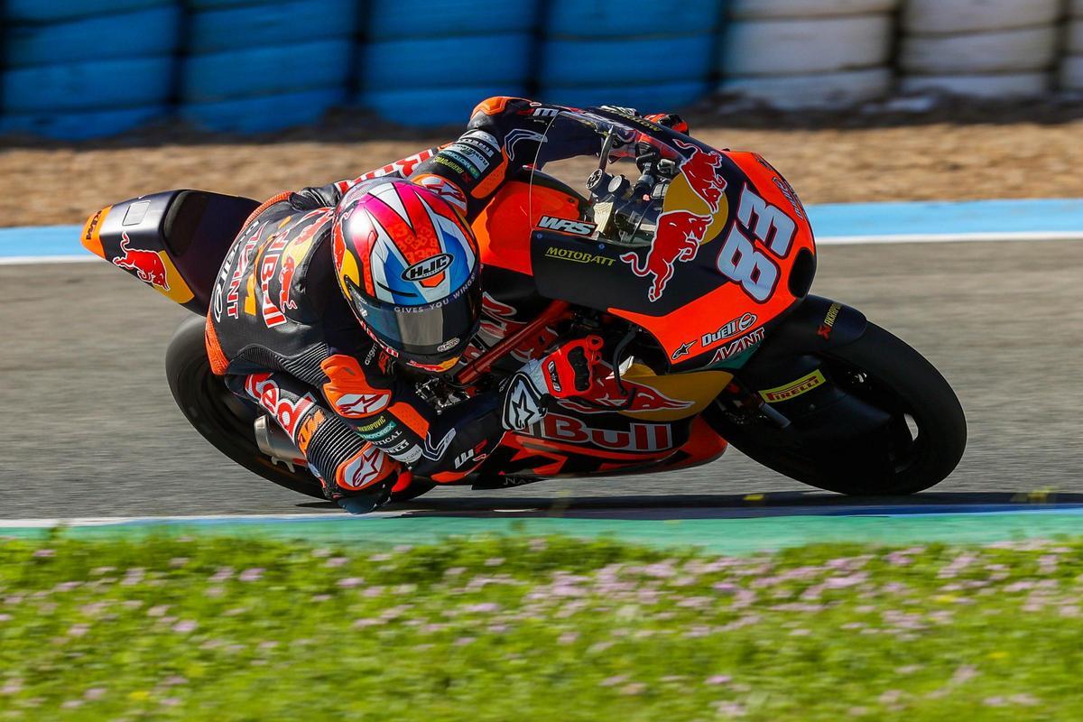 Álvaro Carpe, durante los entrenamientos de pretemporada en Jerez