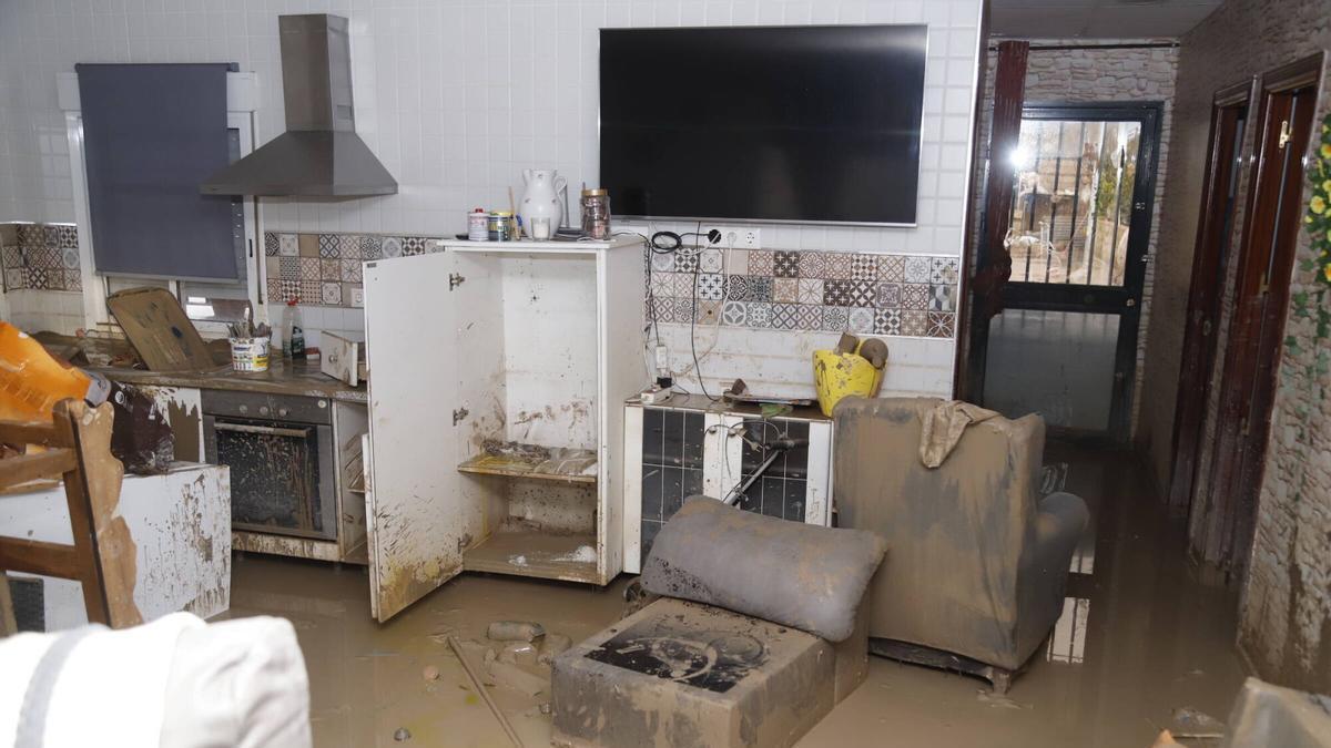 Daños en una vivienda afectada por las inundaciones en Córdoba.
