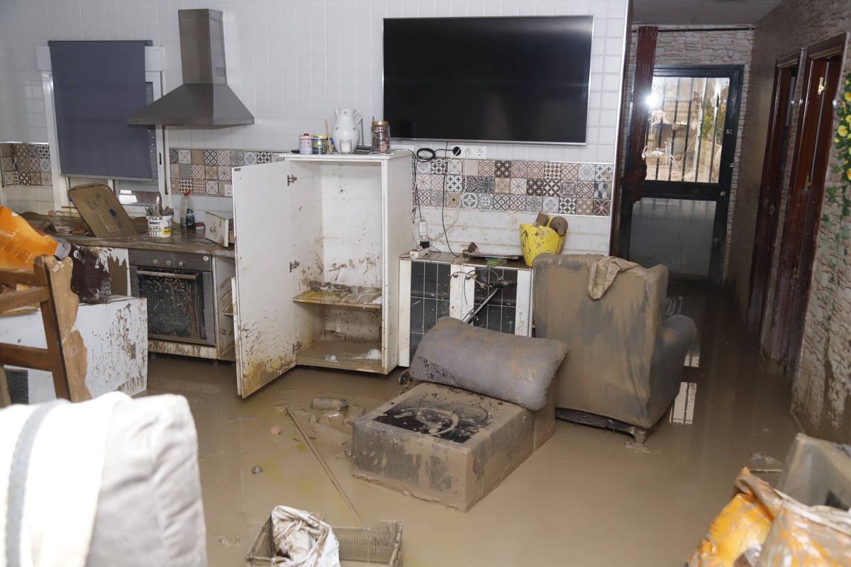 Daños en una vivienda afectada por las inundaciones en Córdoba.