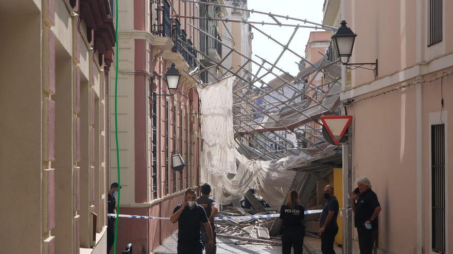 Derrumbe de un andamio en Badajoz