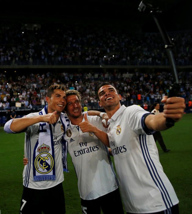 El Real Madrid celebra la Liga en Málaga