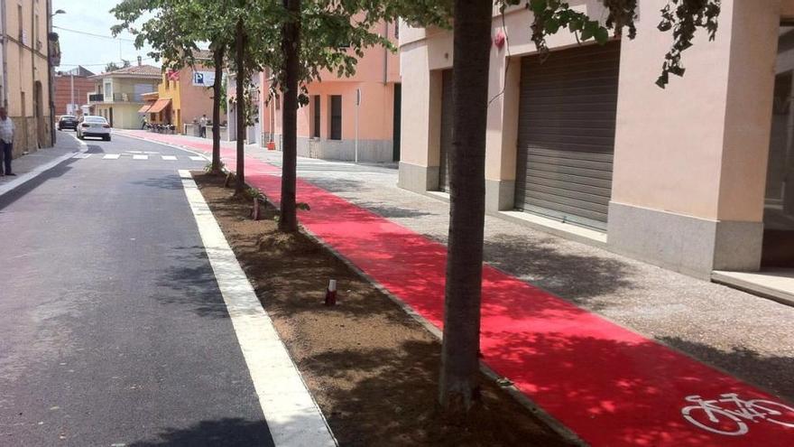 Un dels últims carrils bici fets al municipi