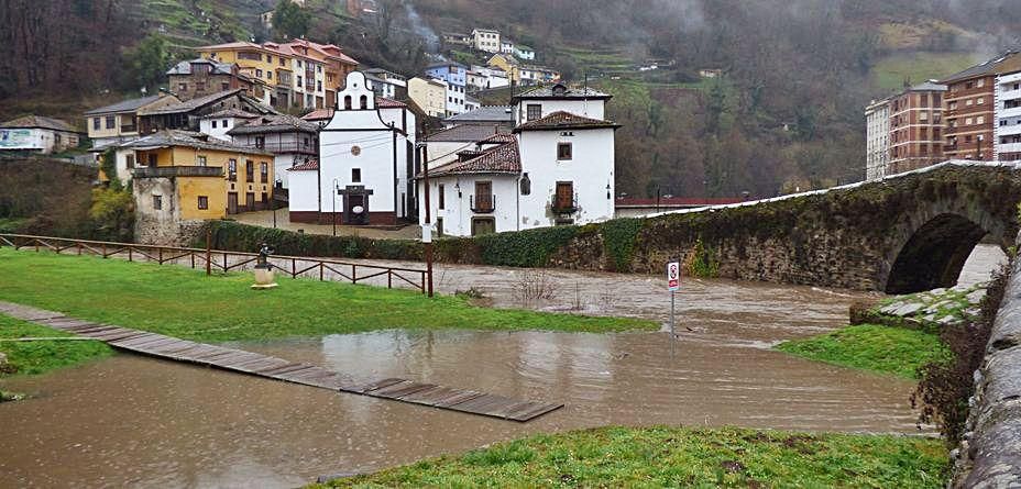 Un terreno anegado en Cangas del Narcea. | D. Á.