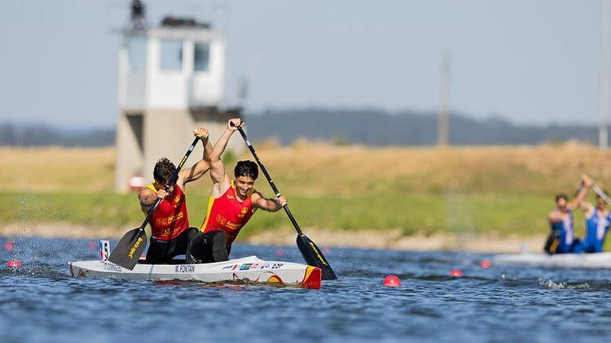 Diego Domínguez y Manuel Fontán durante una de las pruebas de Montemor.