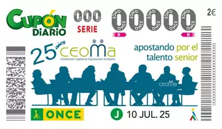 CEOMA será protagonista de un cupón de la ONCE por su 25 aniversario