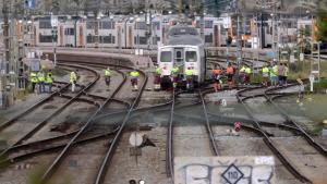 Un tren Talgo descarrila en Vilanova