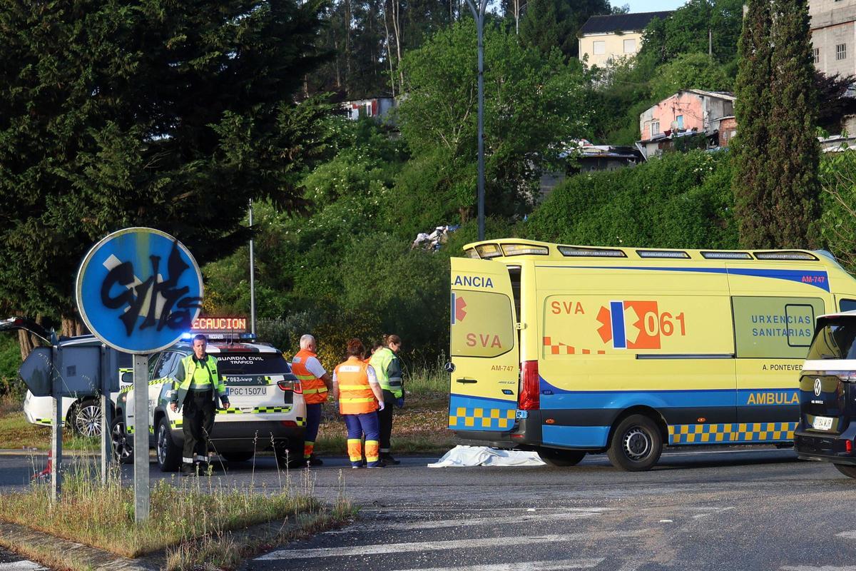 Atropello mortal en la rotonda de O Vao, en Pontevedra
