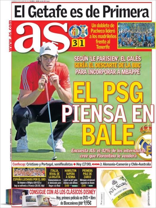 Portadas domingo 25 de junio de 2017