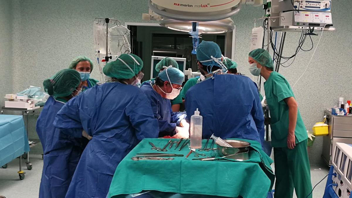 Un equipo médico de Aragón durante un trasplante en un quirófano, en una imagen de archivo.