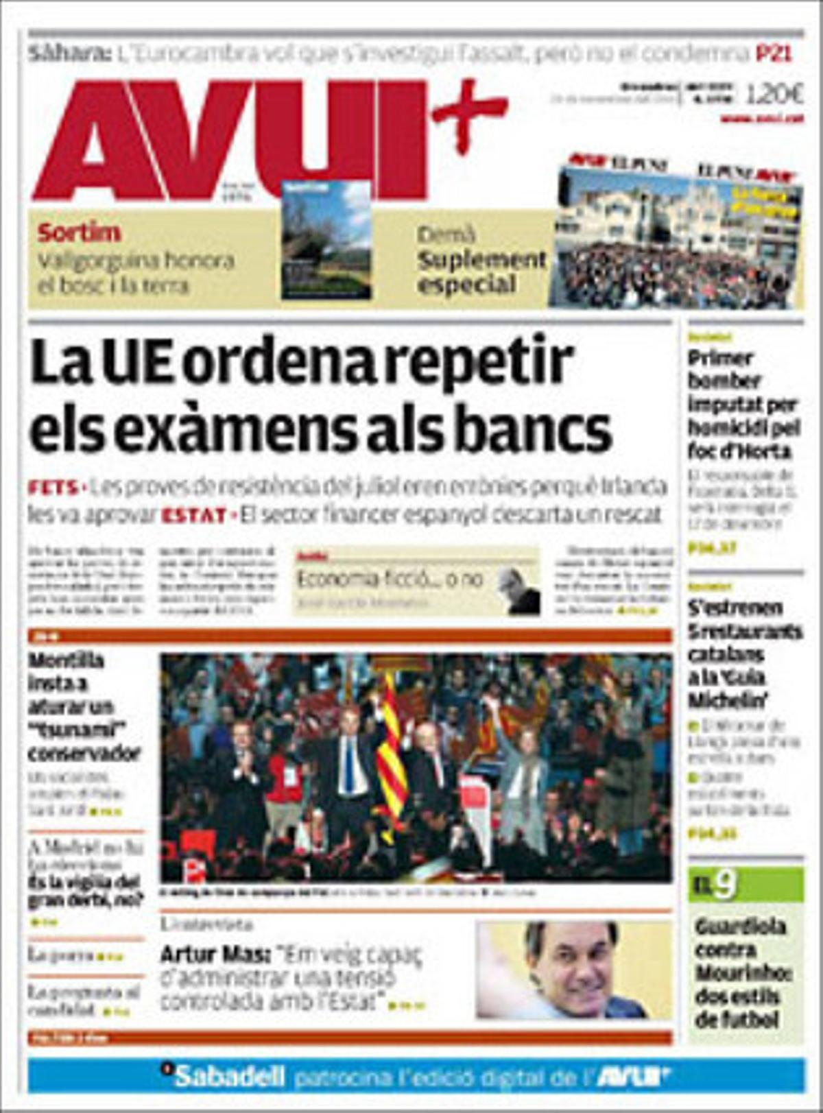 ’Avui’ també destaca que el 33% dels fàrmacs que es recepten a Catalunya ja són genèrics, i que va créixer un 8% el nombre de turistes que van visitar Barcelona.