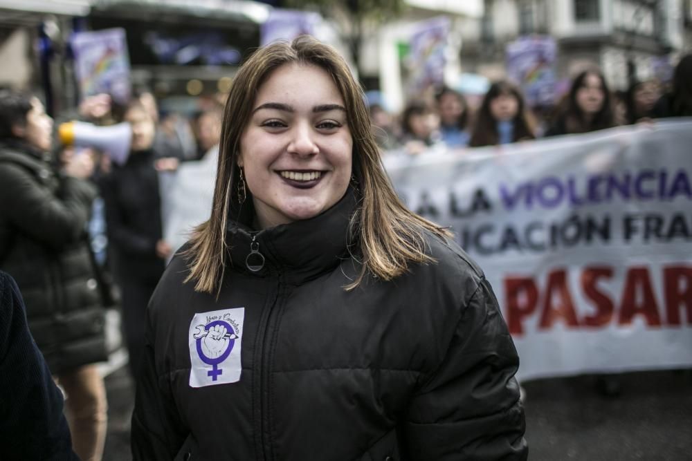 Manifestación estudiantil por el 8M en Oviedo