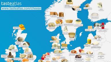 El mapa con todos los quesos del mundo (y sus lugares de origen)
