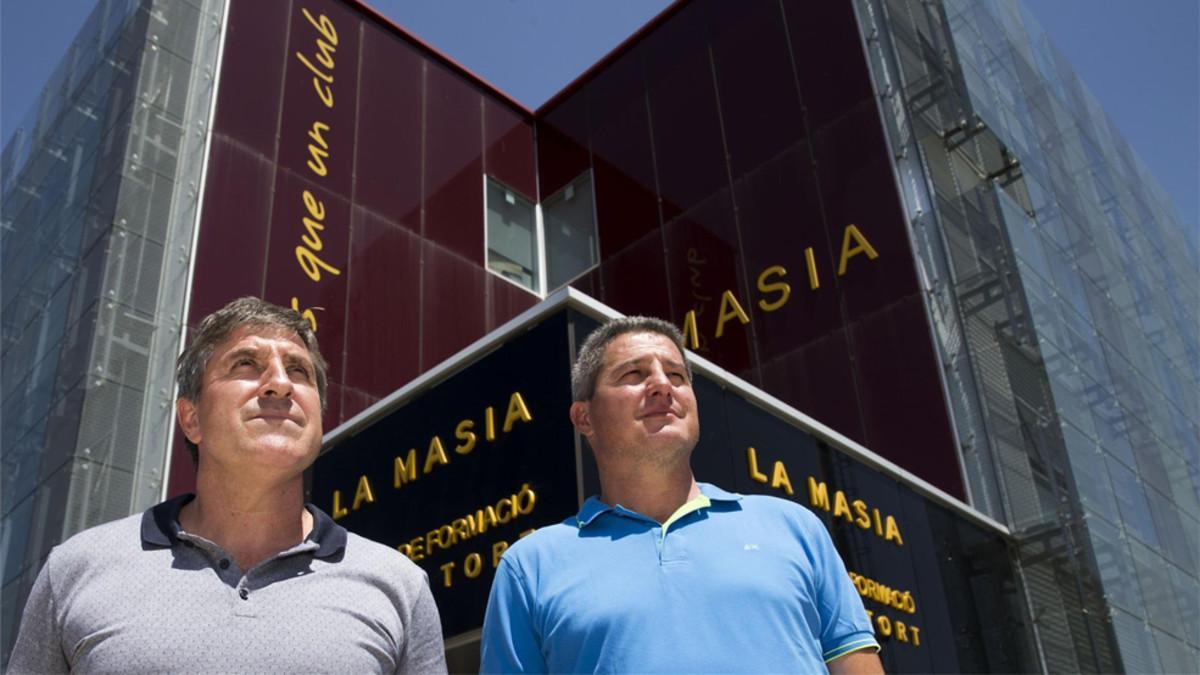 Jordi Roura y Aureli Altimira, en la Masia