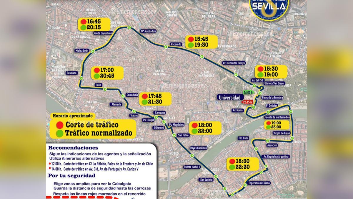 Dispositivo especial para la Cabalgata de Sevilla 2026.