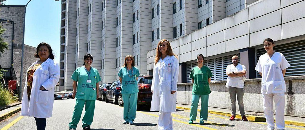 Equipo de profesionales que integra la Unidad de Tabaquismo del complejo hospitalario pontevedrés.