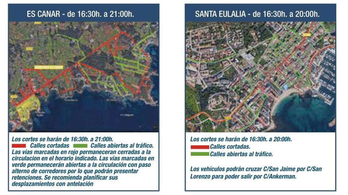 Mapa de vías cortadas.