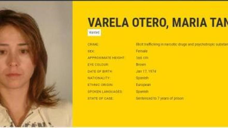 La ficha policial de Tania Varela.