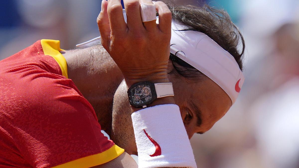 Rafa Nadal, en su derrota contra Djokovic en los Juegos.