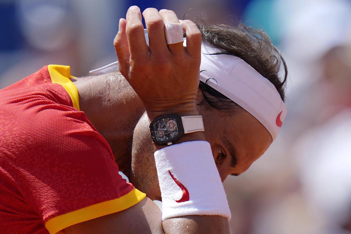 Rafa Nadal, en su derrota contra Djokovic en los Juegos.