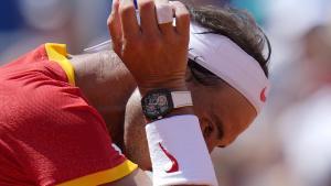 Rafa Nadal, en su derrota contra Djokovic en los Juegos.