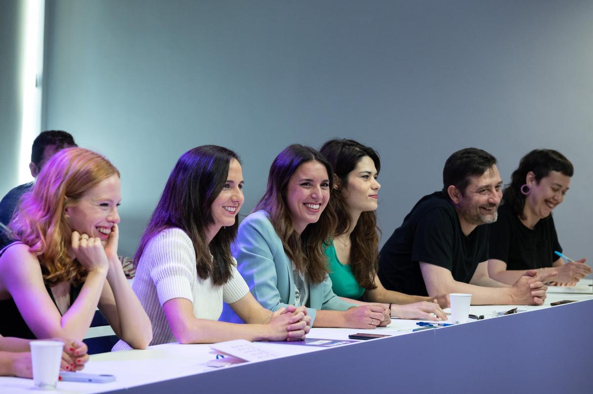 Lilith Verstrynge, Ione Belarra Irene Montero, Isabel Serra y Rafael Mayoral durante el último Consejo Ciudadano de Podemos