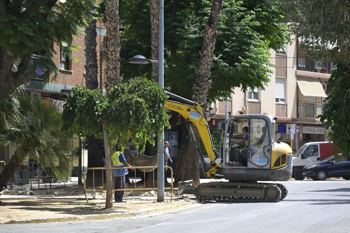 Intervención en la plaza Blasco Ibáñez de Paiporta.
