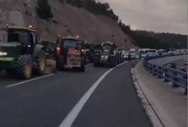 Así luce el Puerto de la Cadena: totalmente cortado por la tractorada