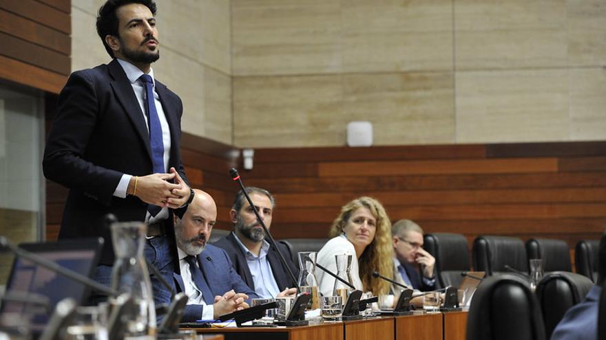 El líder de Cs, David Salazar, en el pleno de la Asamblea.