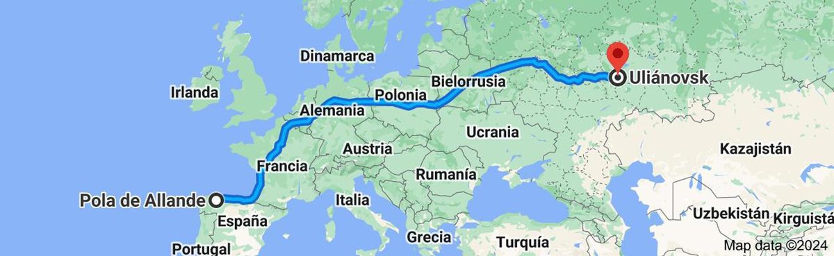 Recorrido euroasiático del relato de "El tesoro oculto balo la losa", registrado en Pola de Allande en 19999 y documentado a 5.000 kilómetros con referencias que remiten a la antigua Persia.