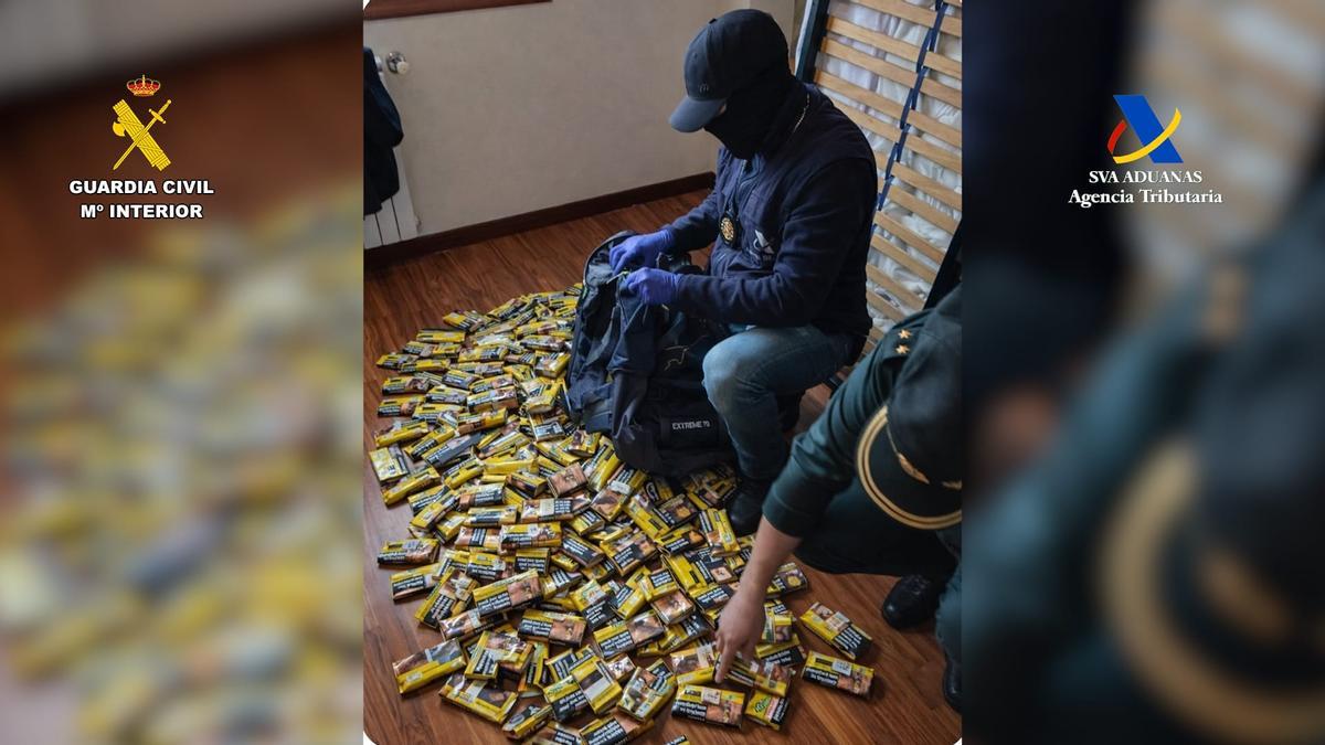 Tabaco encontrado por la Guardia Civil en sus registros